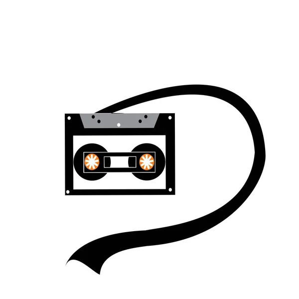 Fita cassete logotipo vetor design ícone — Vetor de Stock