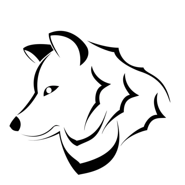 Black white wolf vector logo design — Stock Vector