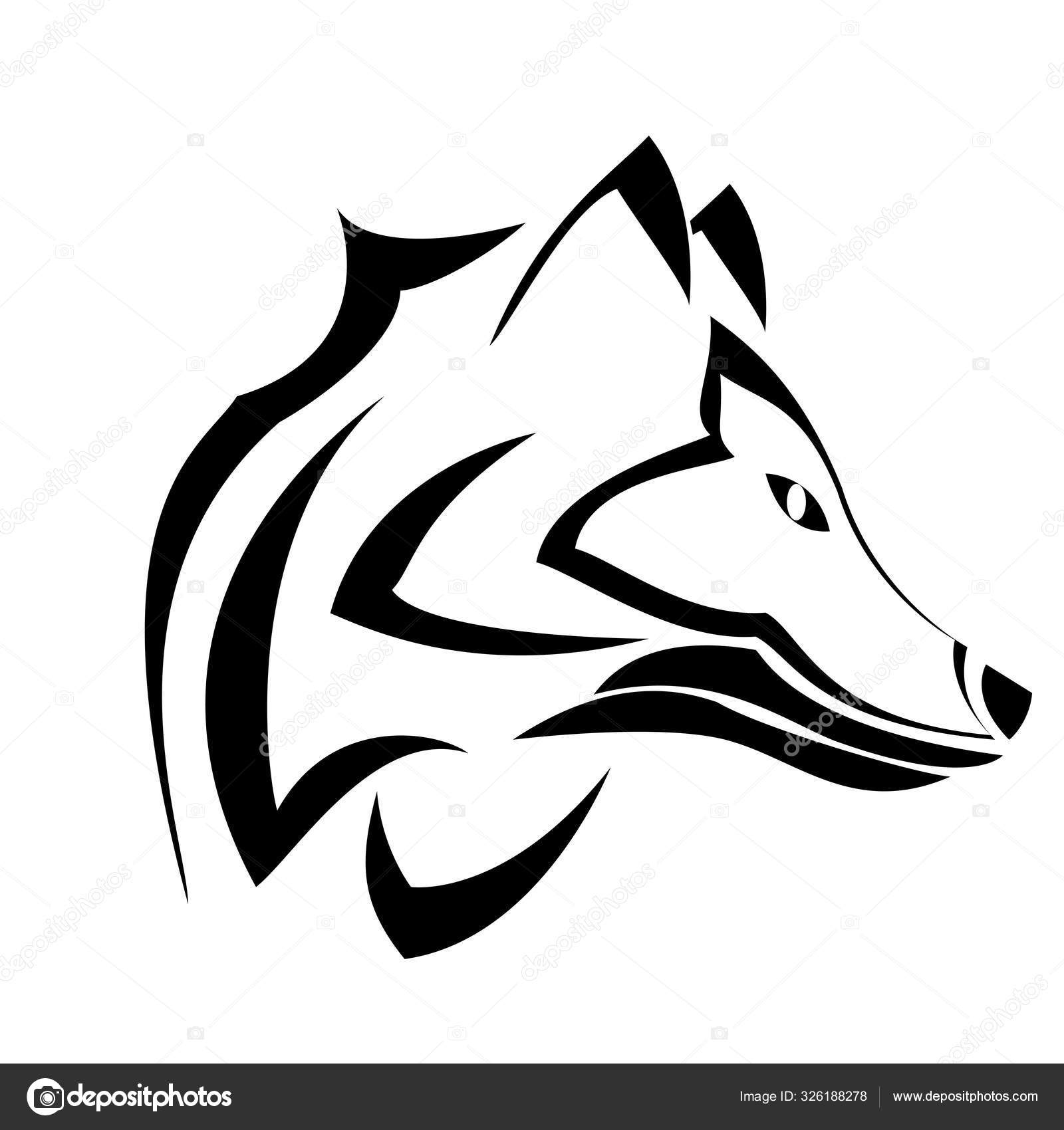 Black White Wolf Vector Logo Design Stock Vector Royalty Free Vector Image By C Yuniyanto 326188278