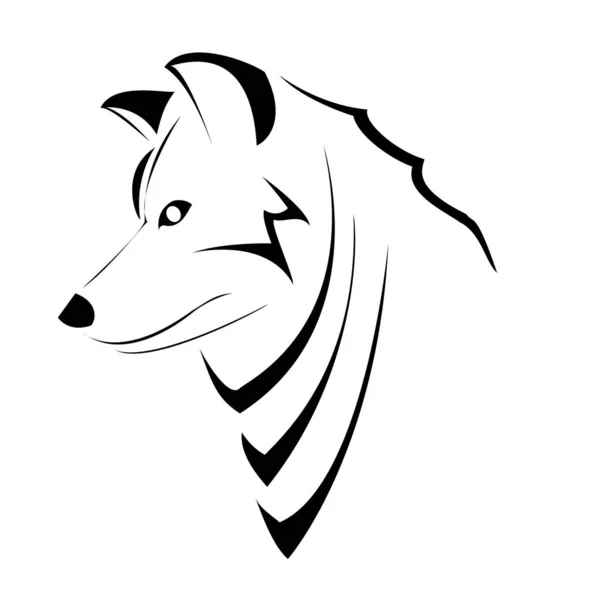Black white wolf vector logo design — Stock Vector