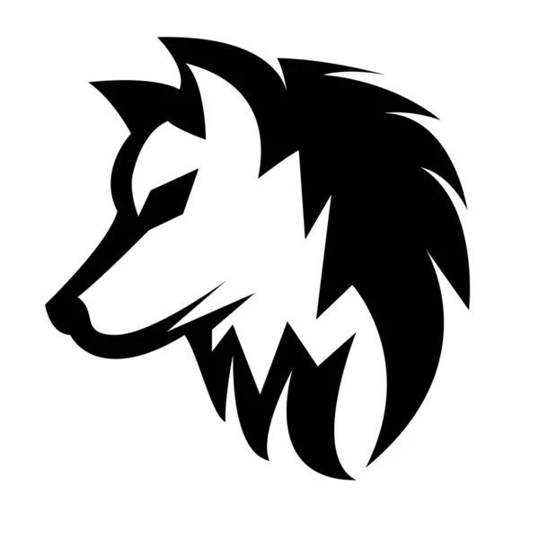 Diseño feroz del logotipo del vector del lobo — Vector de stock