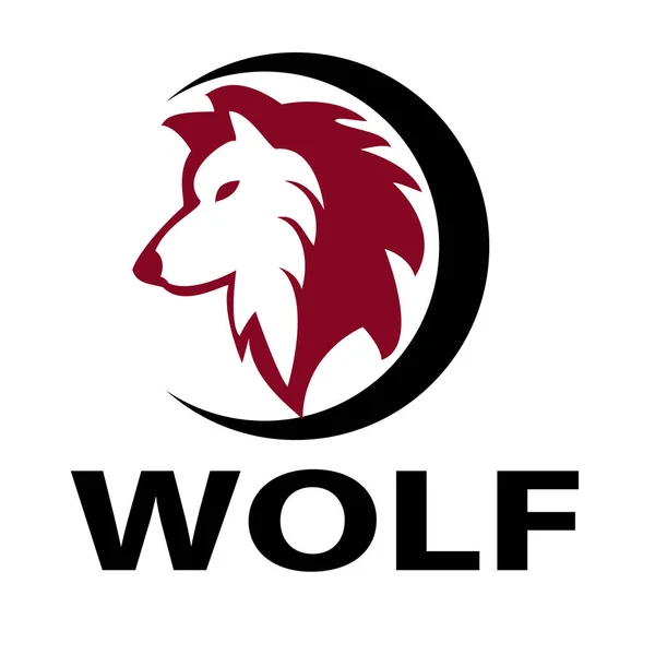 Wolf en cirkel vector logo ontwerp — Stockvector