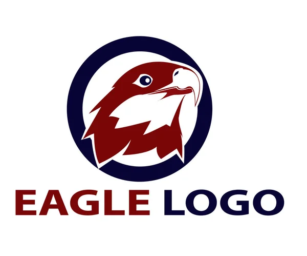 Cabeça de águia no desenho do vetor do logotipo do círculo — Vetor de Stock