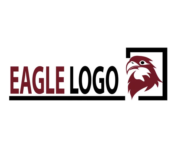 Diseño de vectores de cabeza de águila y logotipo cuadrado — Vector de stock