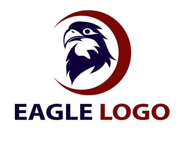 Головка орла в векторном дизайне логотипа круга — стоковый вектор