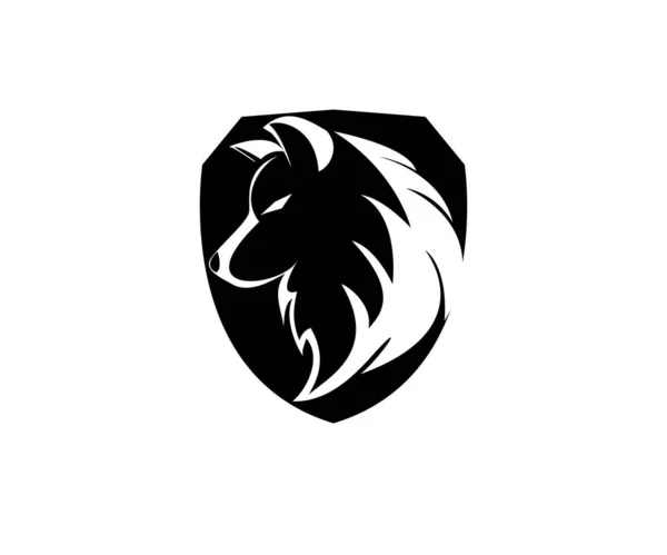 Logotipo do cão e vetor escudo — Vetor de Stock