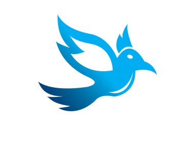 Basit kuş vektör logosu tasarımı
