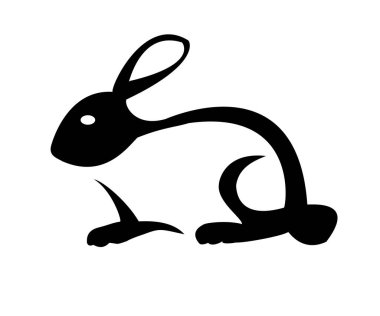 Basit tavşan vektör logosu tasarımı