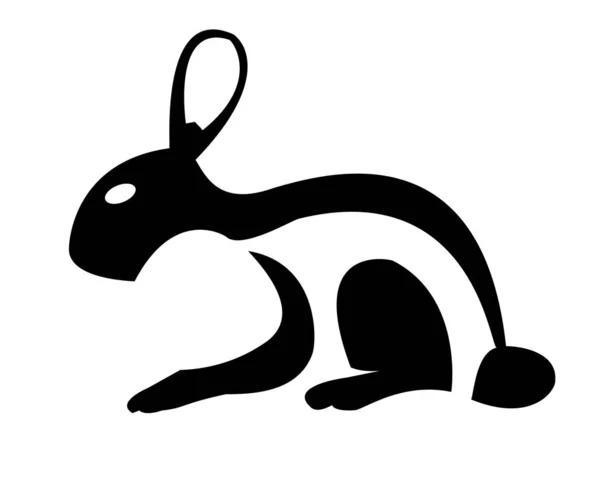 Prosta konstrukcja logo wektora królika — Wektor stockowy