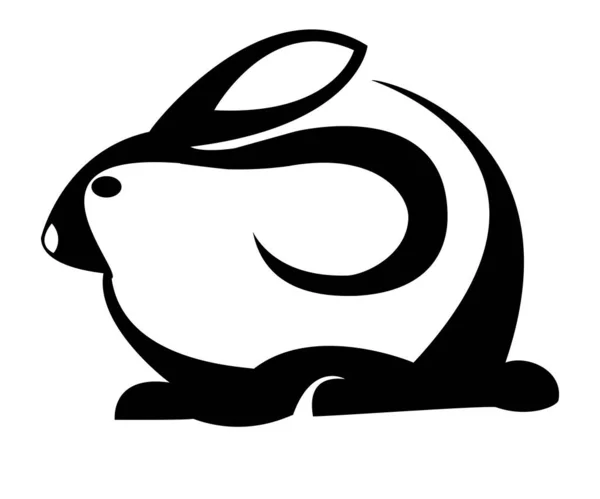 Einfache Kaninchen Vektor Logo Design — Stockvektor