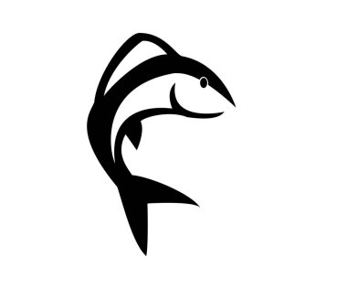 Basit vektör balığı tasarımı logosu