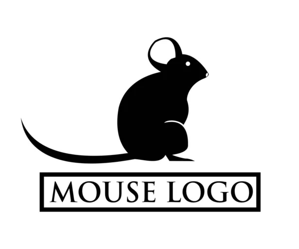 Einfaches Vektor-Maus-Design-Logo — Stockvektor