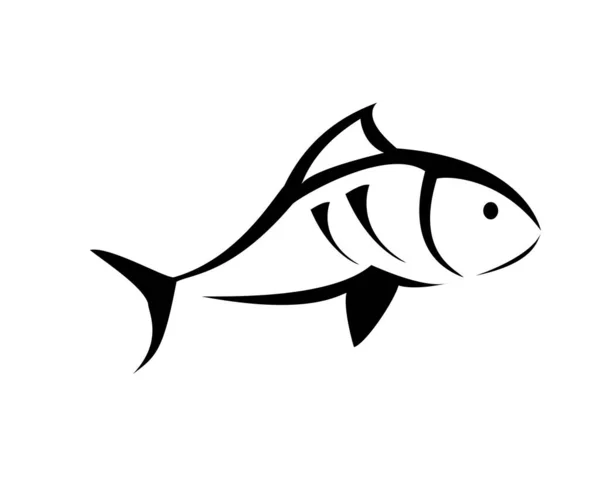 Logotipo de design de peixe vetor simples — Vetor de Stock