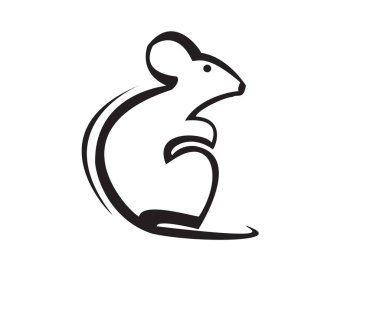 Basit vektör logo tasarımı faresi