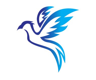 Uçan kuş logosu basit tasarım vektörü