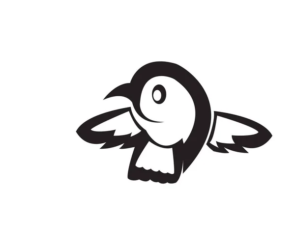 Uçan kuş logosu basit tasarım vektörü — Stok Vektör