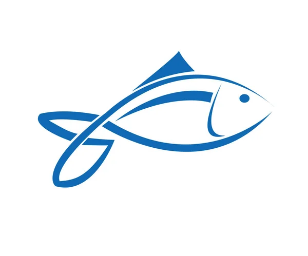 Logo de pescado diseño simple vector — Archivo Imágenes Vectoriales