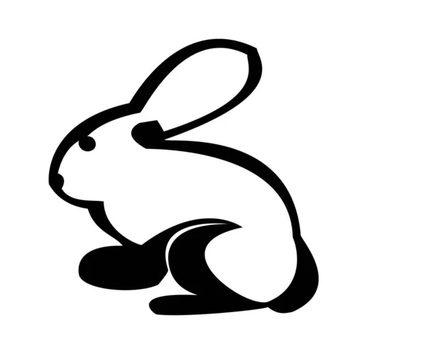 Basit tavşan vektör logosu tasarımı