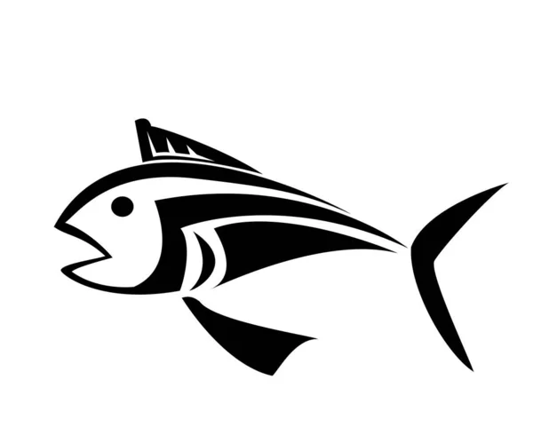 Дизайн векторного логотипа глубоководной рыбы — стоковое фото