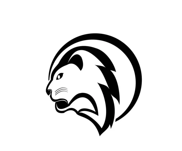 ライオンの頭のロゴベクトルデザイン — ストックベクタ
