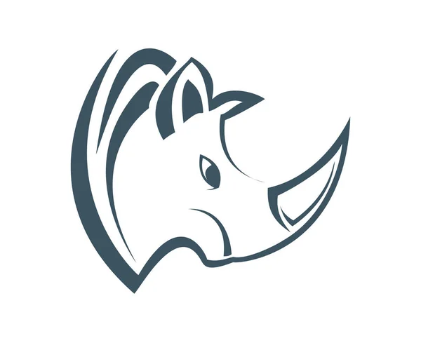 Tête Rhinocéros Logo Design Vecteur — Image vectorielle