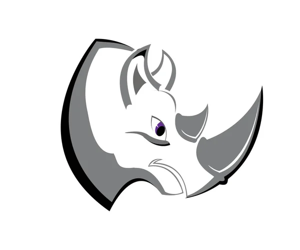 サイの頭のロゴデザインベクトル — ストックベクタ