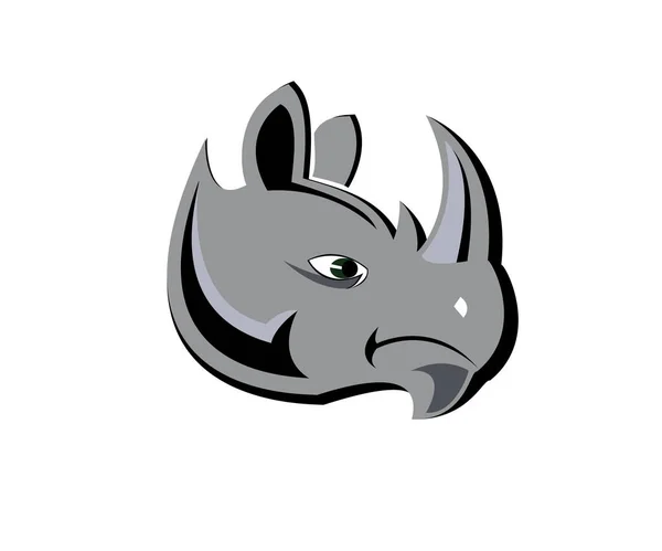 Vetor Design Logotipo Cabeça Rinoceronte — Vetor de Stock