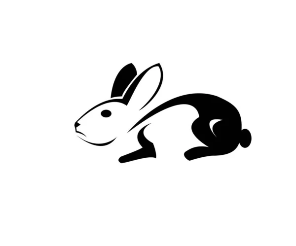Diseño Del Logotipo Del Conejo Vector Arte — Vector de stock