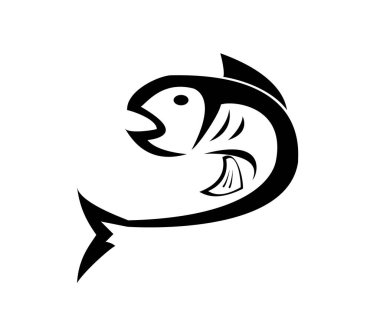 Ton balığı logo tasarımı vektör simgesi