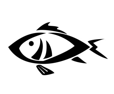Ton balığı logo tasarımı vektör simgesi