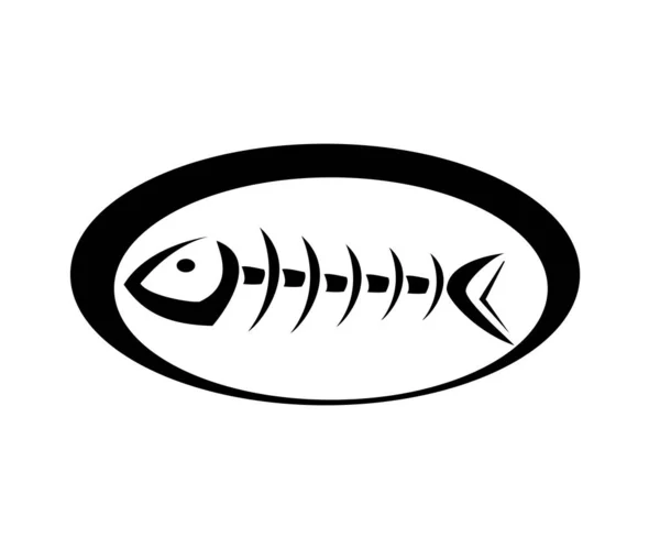 Vector Fish Bone Design Logo — Stock Vector