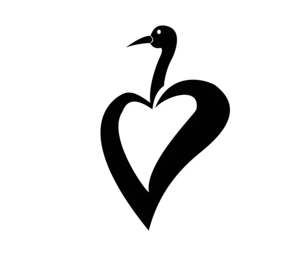 Логотип Simple Love Vector Stork — стоковый вектор