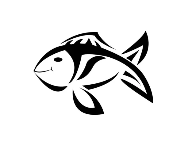Простой Векторный Дизайн Логотипа Рыбы — стоковый вектор