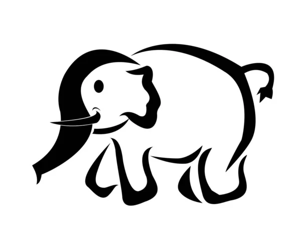 Diseño Simple Del Logotipo Del Vector Del Elefante — Archivo Imágenes Vectoriales
