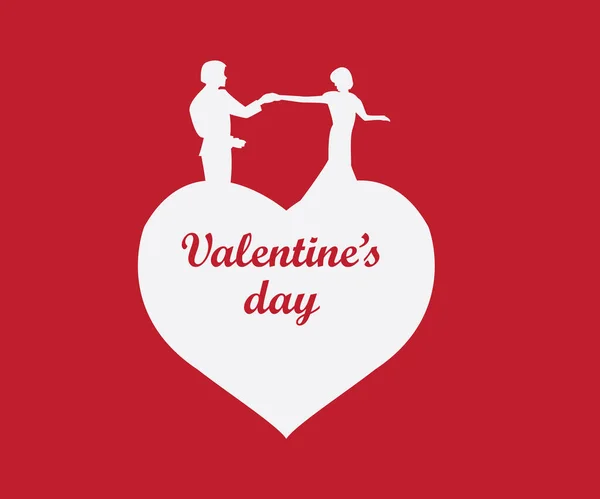 Dança Coração Dia Dos Namorados Vetor — Vetor de Stock