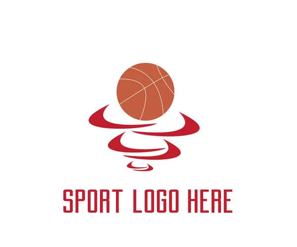 Eenvoudig Basketbal Vector Logo Ontwerp — Stockvector