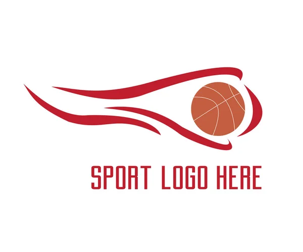 Diseño Simple Del Logotipo Del Vector Baloncesto — Vector de stock