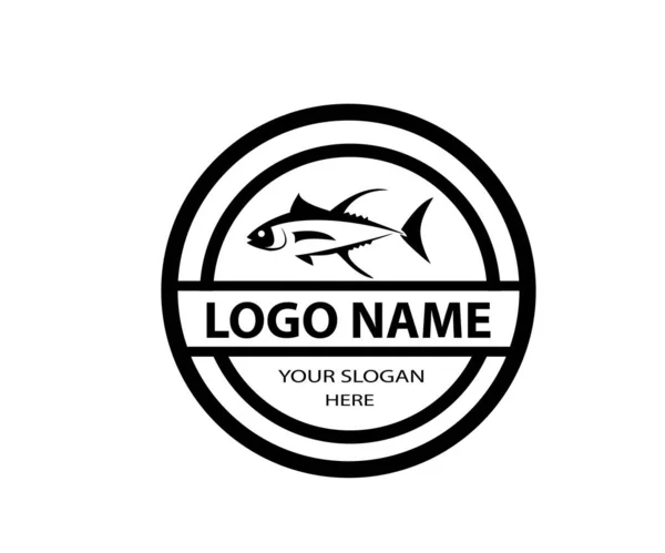 Ton balığı logo tasarımı vektör sanatı