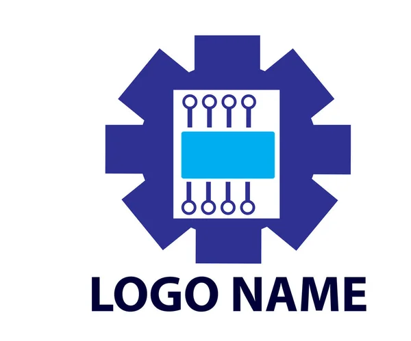 Design Logotipo Tecnologia Engrenagem —  Vetores de Stock