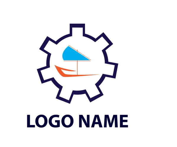 Diseño Simple Del Logotipo Del Velero Equipo — Archivo Imágenes Vectoriales