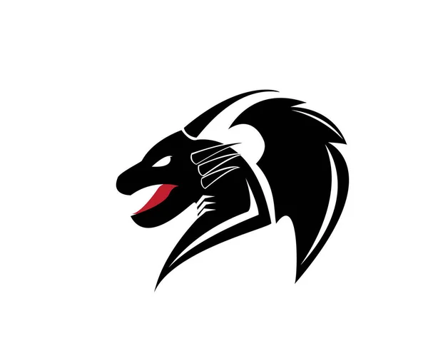 シンプルなベクタードラゴンデザインロゴ — ストックベクタ