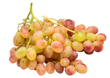 beyaz arkaplanda izole edilmiş beyaz üzüm