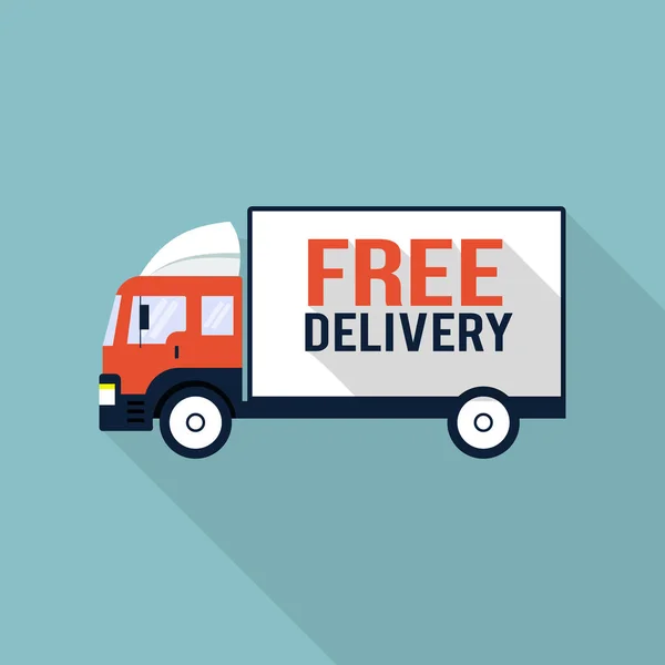 Camion di consegna gratuito — Vettoriale Stock