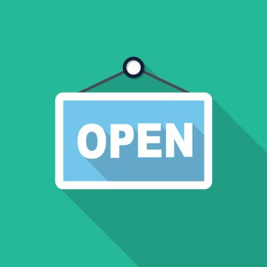 Vektör açık mağaza işareti