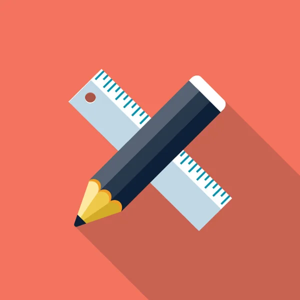 Vektorové ikony tužky a pravítko — Stockový vektor