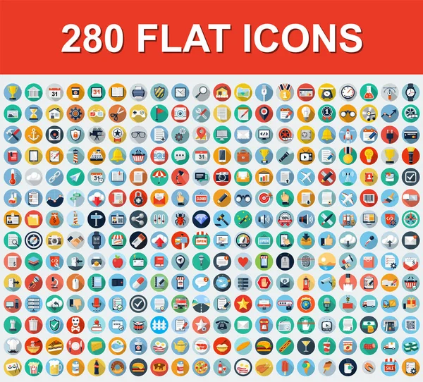 280 evrensel düz simgeler