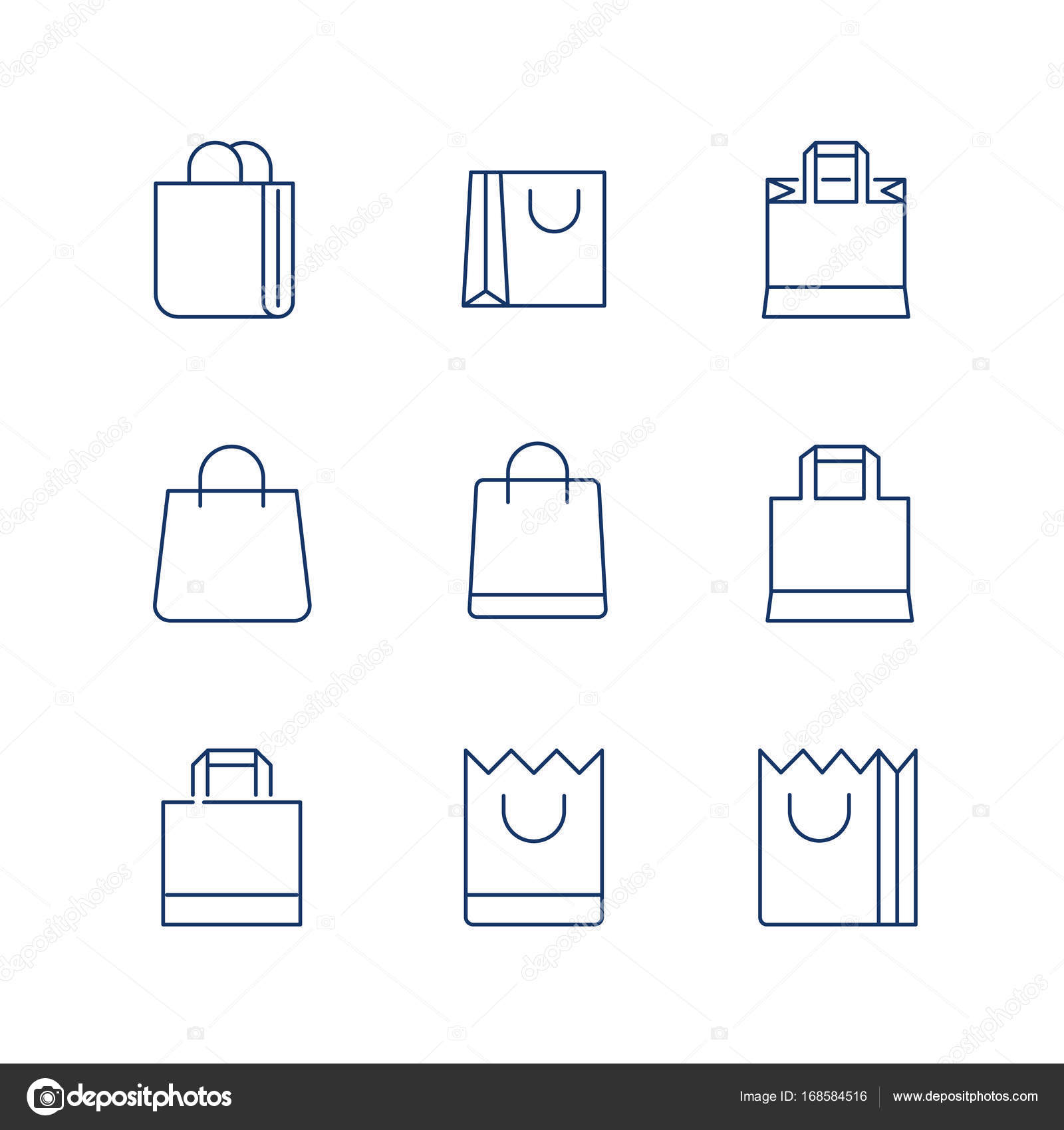 Shopping bag icon, line style Stock Vector by ©vec.stock 414651608