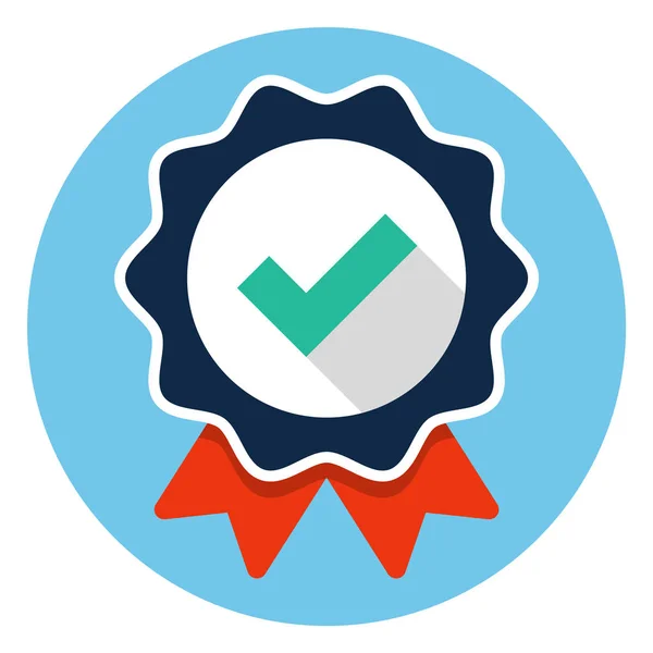 Certificado Aprobado Icono Plano Eps — Vector de stock