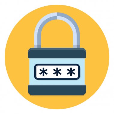 Şifreli kilit. Parola vektör simgesi ile asma kilit.