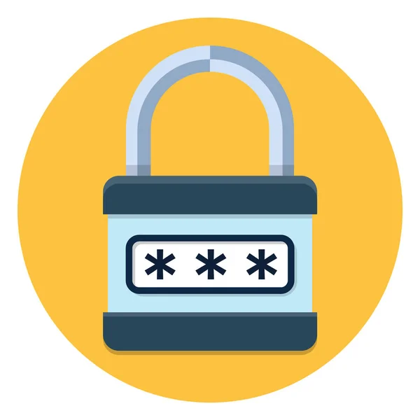 Combination Lock Padlock Password Vector Icon — Stock Vector